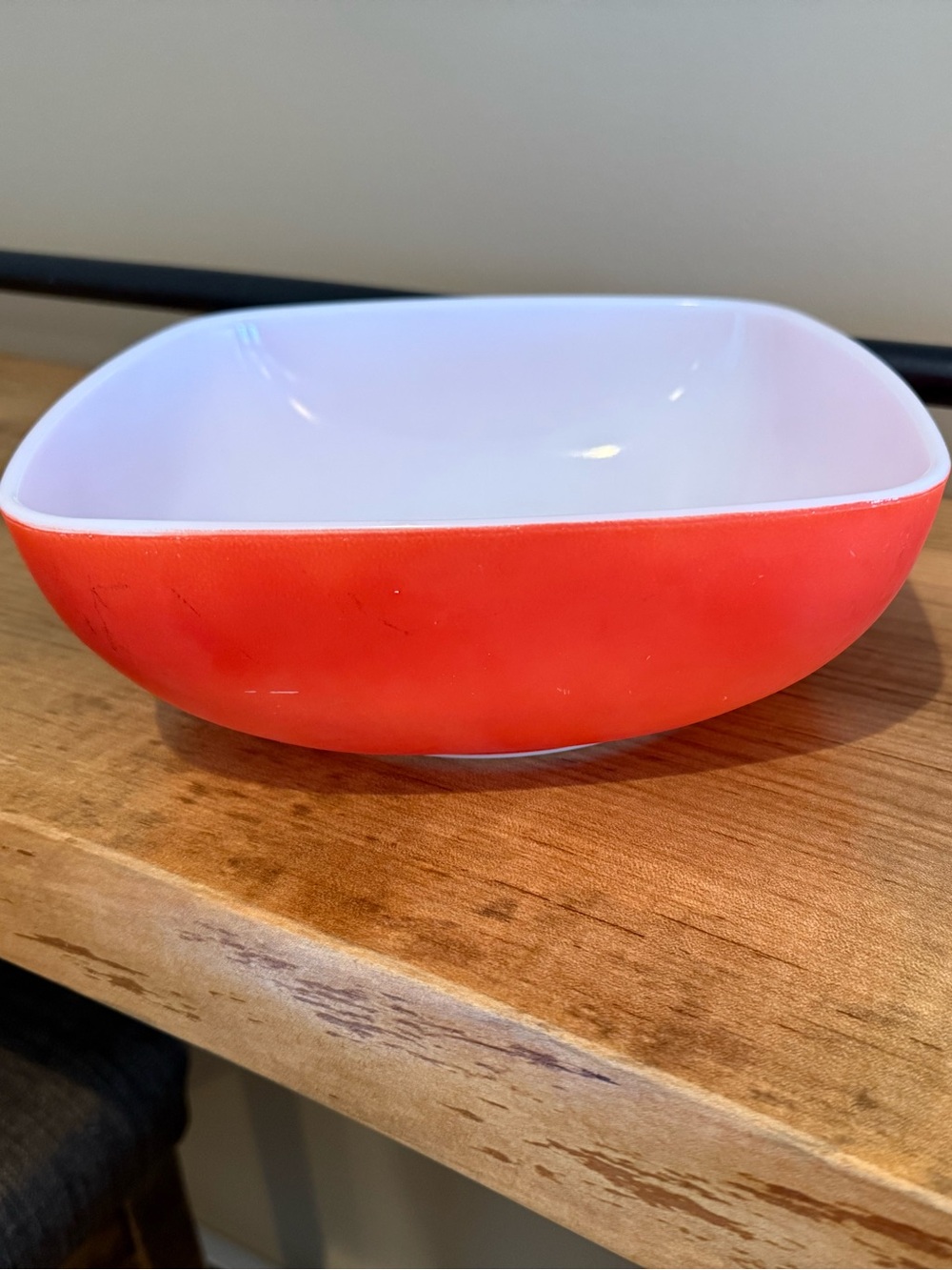 PYREX Bright Red Ceramic Serving Bowl - White Interior